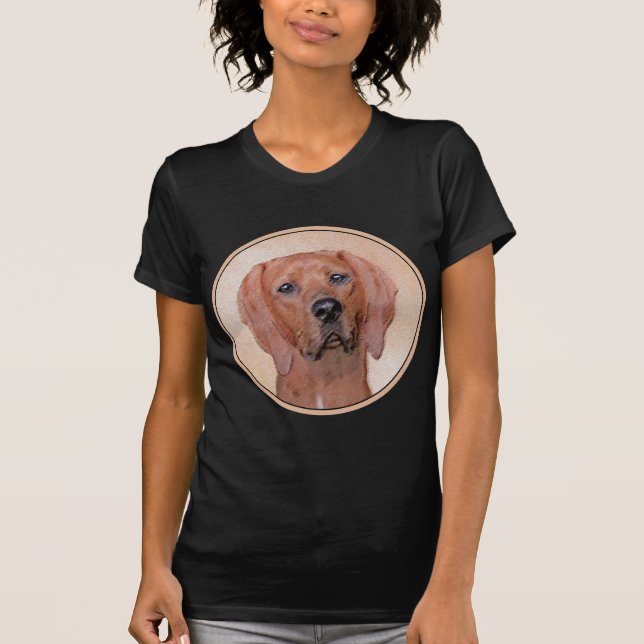 Camiseta Redbone Coonhound Painting - Arte De Cachorro Orig (Frente)