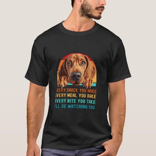 Camiseta Redbone Coonhound Puppy Dog Mãe Pai Mamãe Apresent (Frente)