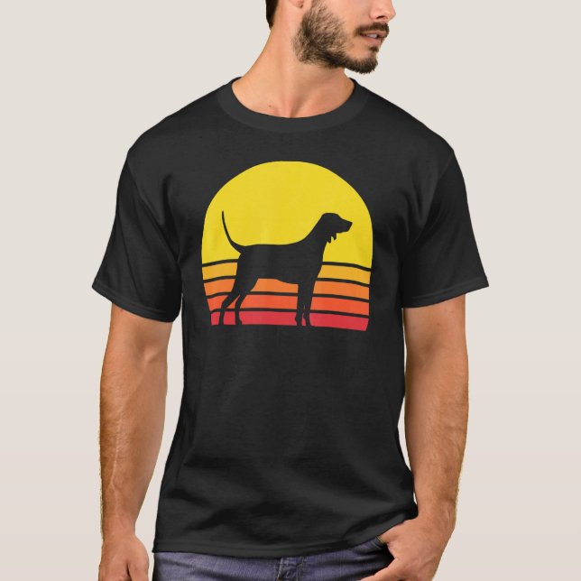 Camiseta Redbone Coonhound Silhout Vintage Retro (Frente)