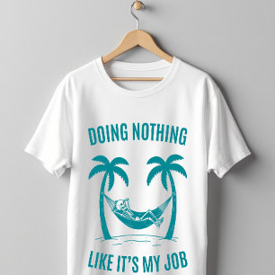 Camiseta Rede de descanso Esqueleto 'Fazendo Nada' - Engraç