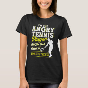 Camiseta Rede de Ténis Raquetes de Ténis Jogador de Ténis T