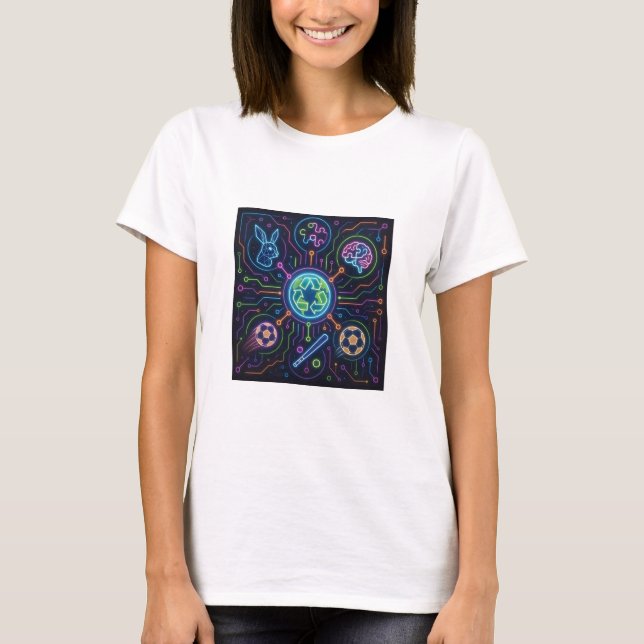Camiseta Rede Neon: A Sinergia da Sustentabilidade Global (Frente)
