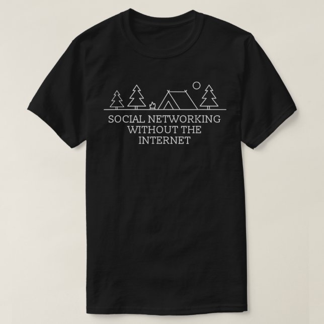 Camiseta Rede sem Campos de Internet Camper Amigos (Frente do Design)