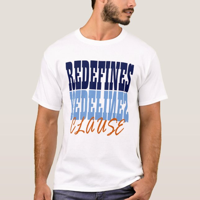 Camiseta Redefine Cláusula na Programação do Cobol (Frente)