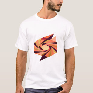 Camiseta Redemoinho Abstrato Facetado de Origami Laranja Mo
