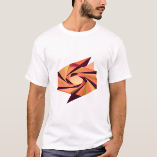 Camiseta Redemoinho Abstrato Facetado de Origami Laranja Mo