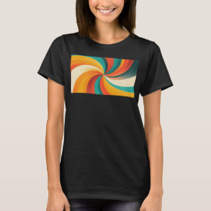 Camiseta Redemoinho de Cores Retrô – Fundo Abstrato Vintage