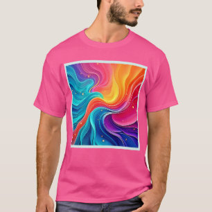 Camiseta Redemoinho de Energia Arco-íris: Arte de Fluxo Vib