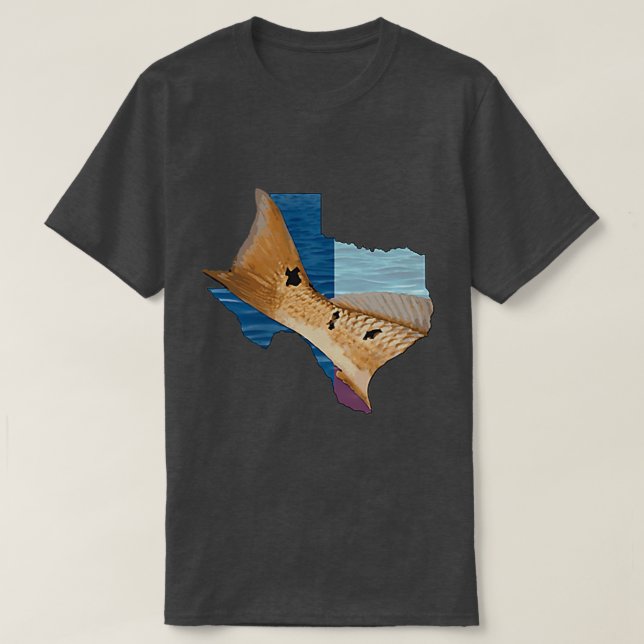 Camiseta Redfish Teas Flag Fishing 1514  (Frente do Design)