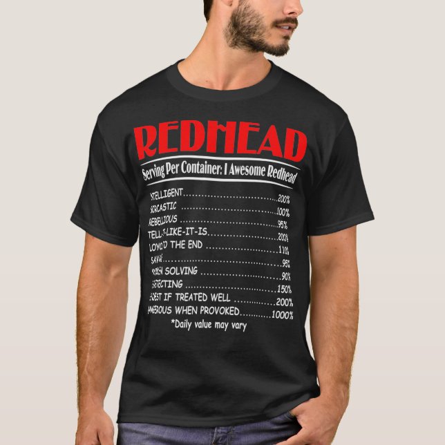 Camiseta Redhead Engraçada Servindo Por Contentor Redhea In (Frente)