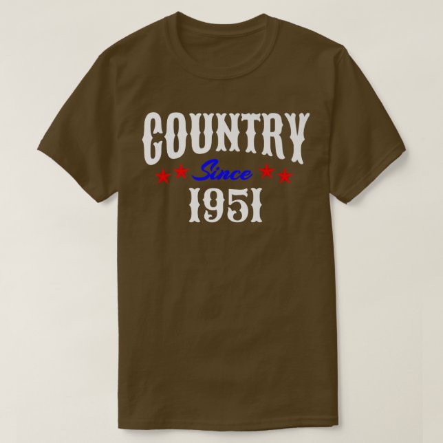 Camiseta Redneck 71 Year Old Nascer em 1951 Country Music 7 (Frente do Design)