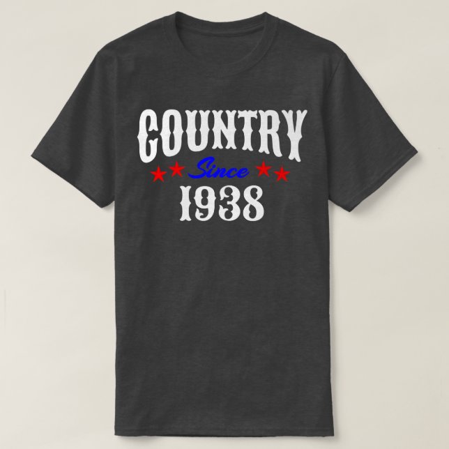 Camiseta Redneck 84 Year Old Nascer em 1938 Country Music 8 (Frente do Design)