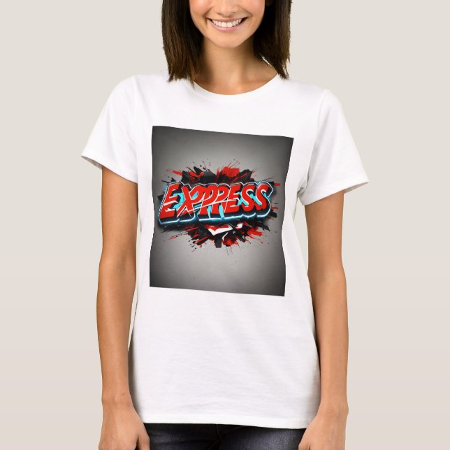 Camiseta Reds Expressivos: Design do Word 'Express'" (Frente)