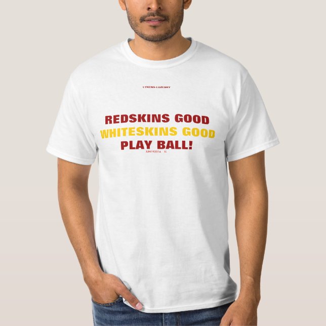 CAMISETA REDSKINS BONS, WHITESKINS BOM (Frente)