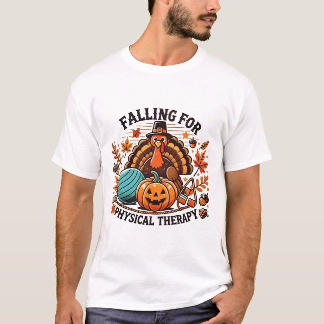 Camiseta Redução Do Obrigado De Queda De Pumpkin Em Terapêu (Frente)