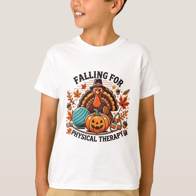 Camiseta Redução Do Obrigado De Queda De Pumpkin Em Terapêu (Frente)