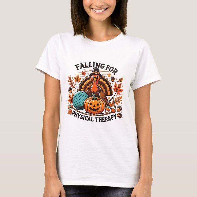Camiseta Redução Do Obrigado De Queda De Pumpkin Em Terapêu (Frente)