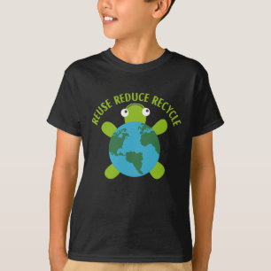Camiseta Reduza a reutilização da tartaruga do Reciclar -