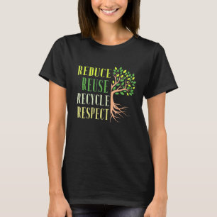 Camiseta Reduzir a reutilização da crise climática dos Reci