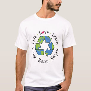 Camiseta Reduzir a reutilização do Reciclar
