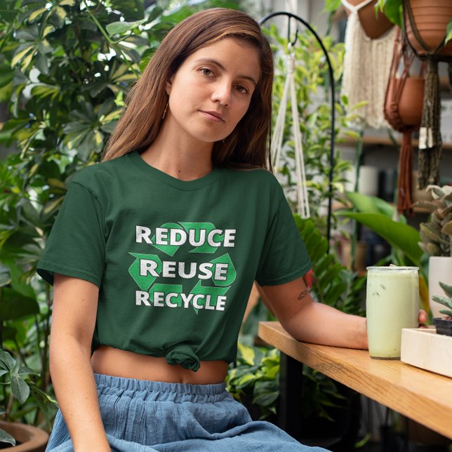Camiseta Reduzir a reutilização do Reciclar Terra no dia a  (Criador carregado)
