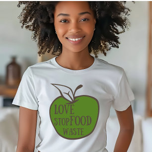 Camiseta reduzir o desperdício de comidas