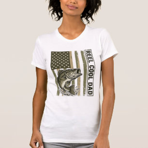 Camiseta Reel Cool Dad Bass Fishing Flag Vector Design_1