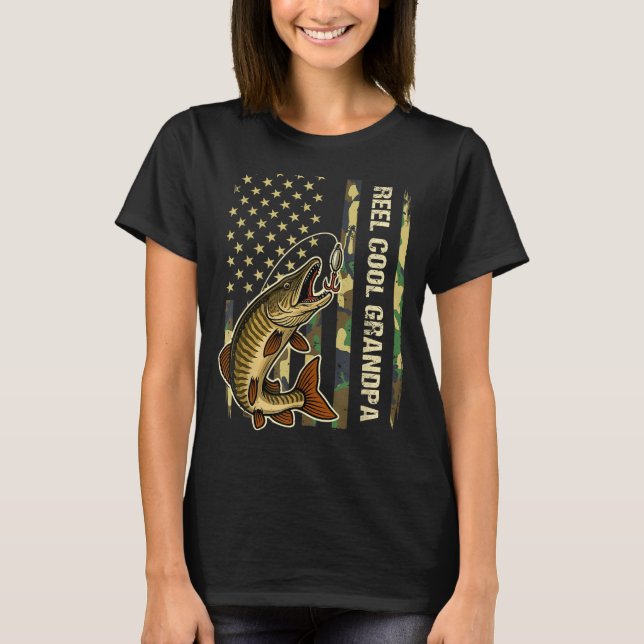 Camiseta Reel Cool Grandpa Muskie Fishing Fisherman America (Frente)