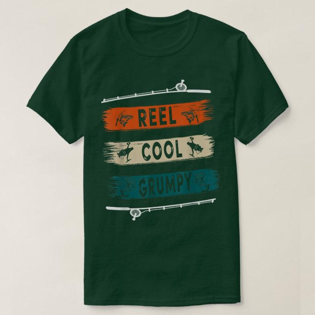 Camiseta Reel Cool Grumpy Fisherman Funny Fishing Tee  (Frente do Design)