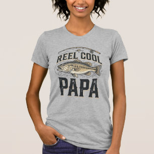 Camiseta Reel Cool Papa Design de Vetor de Pesca Vintage_1