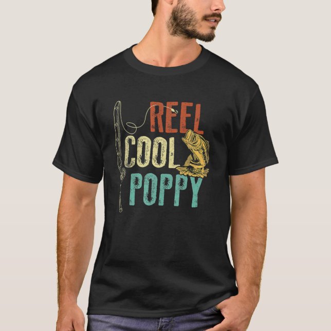 Camiseta Reel Cool Poppy Fishing Grandpa Father's Day Fishe (Frente)