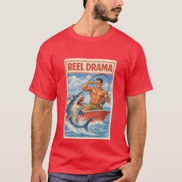 Camiseta Reel Drama Shark Fisherman | Funny Retro Boating