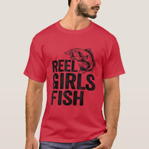 Camiseta Reel Girls Fish Bass Pesca Engraçada Pescadora Mãe