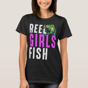 Camiseta Reel Girls Fish Bass Pesca Pescadora Mãe Grande