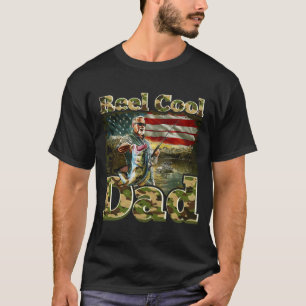 Camiseta Reel Legal Pai Camouflage Bandeira Americana Padre