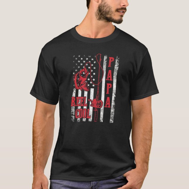 Camiseta Reel Legal Papa Flag America Dia de os pais de pes (Frente)