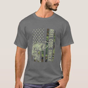 Camiseta Reel Legal Tio Camouflage American Flag Engraçado 