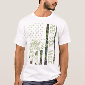 Camiseta Reel Legal Tio Camouflage American Flag Engraçado