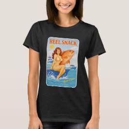 Camiseta Reel Snack Funny Retro Pinup Snapper Fishing Boat