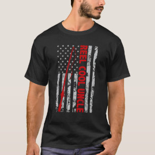 Camiseta Reel Tio legal Pescar pai de Bandeira Americana Fi