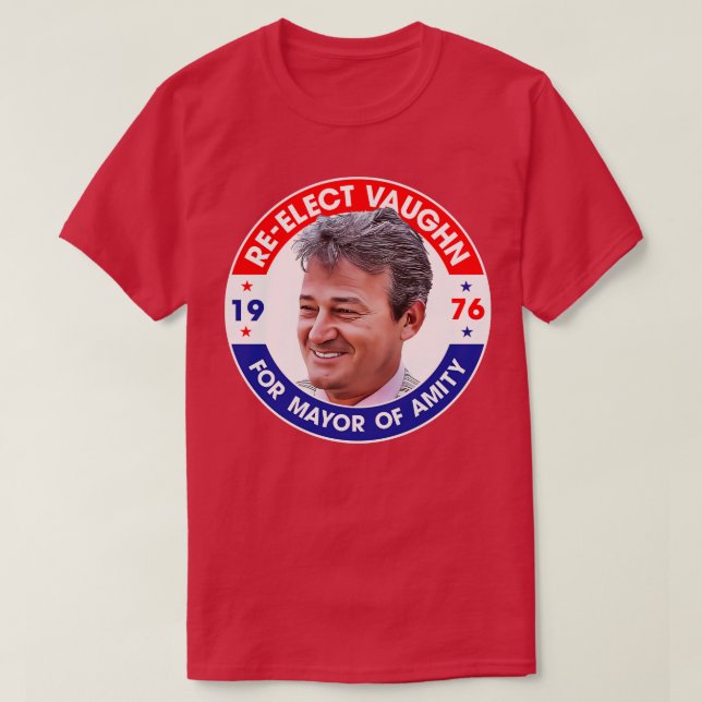 Camiseta ReElect Larry Vaughn Para Prefeito De Amidade (Frente do Design)