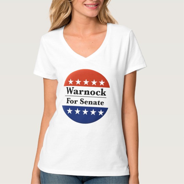 Camiseta Reeleger Raphael Warnock para o Senado dos EUA 202 (Frente)
