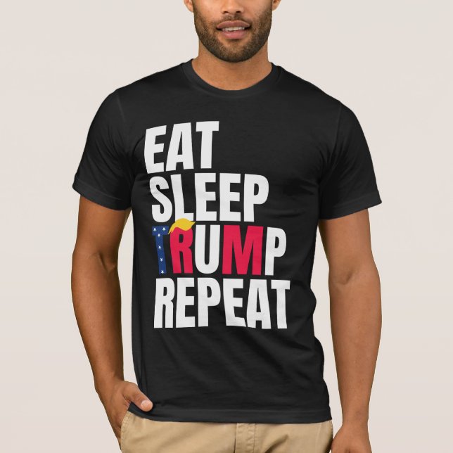 Camiseta Reeleição do Presidente Trump Repeticionário (Frente)