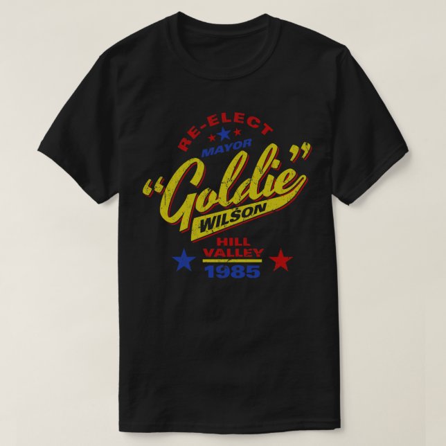 Camiseta Reeleita o prefeito Goldie Wilson (Frente do Design)