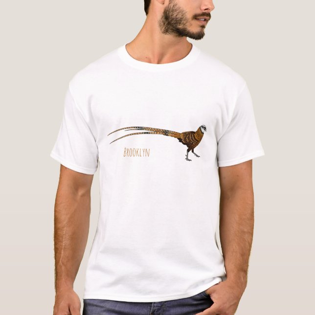 Camiseta Reeves's pheasant bird cartoon illustration  (Frente)