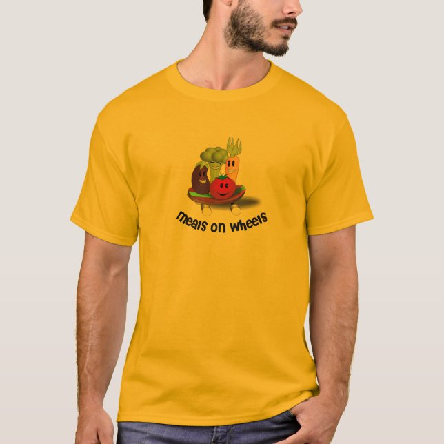Camiseta Refeições engraçadas nas rodas (Frente)