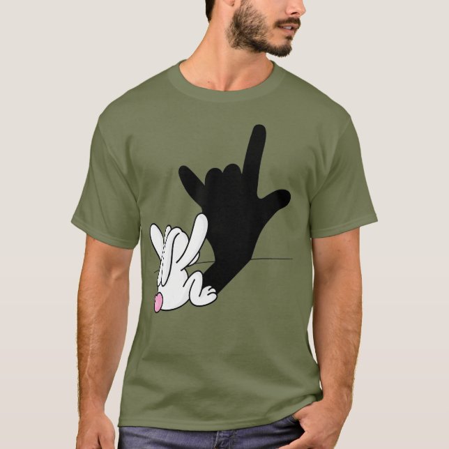 Camiseta Reflexão de coelho da ASL Eu te amo Páscoa de sina (Frente)