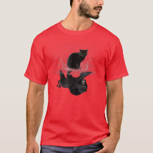 Camiseta Reflexão de Gato Negro Engraçado Gato-Pato Mãe, Ga