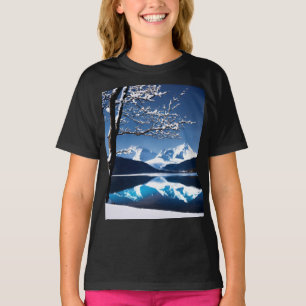 Camiseta "Reflexão de Montanha Neve - Crianças Básicas T-s
