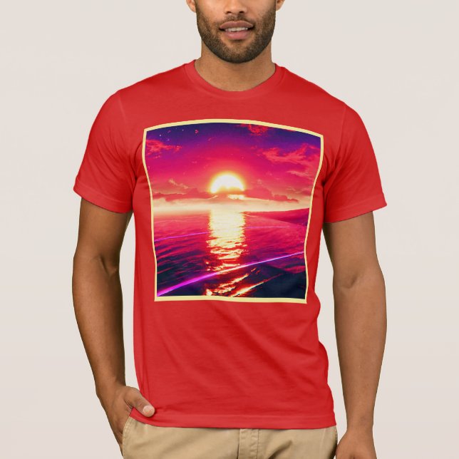 Camiseta Reflexão Digital sobre o Mar de Sunset (Frente)